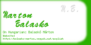 marton balasko business card